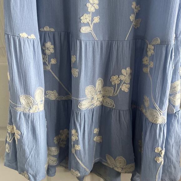 Lily Rose Floral Tier Midi Dress XXL Embroidered Flutter Sleeve Cottagecore NEW - Picture 10 of 13